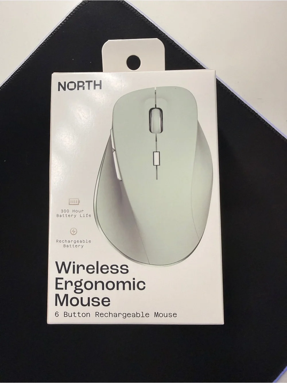 NORTH Wireless Ergonomic Mouse 6 Button Rechargeable Sage Green OS Unisex